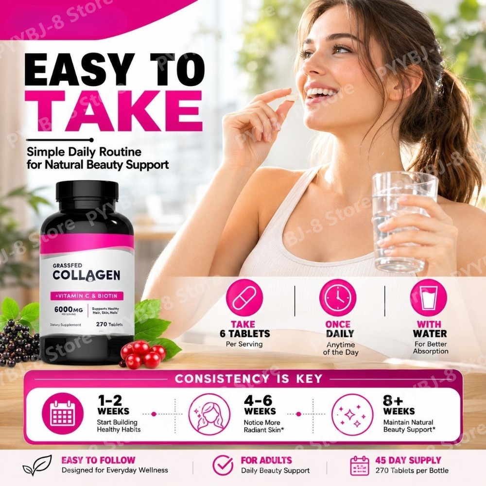 Коллагеновые таблетки 6000 мг  – обзор и цена Collagen Peptide Powder