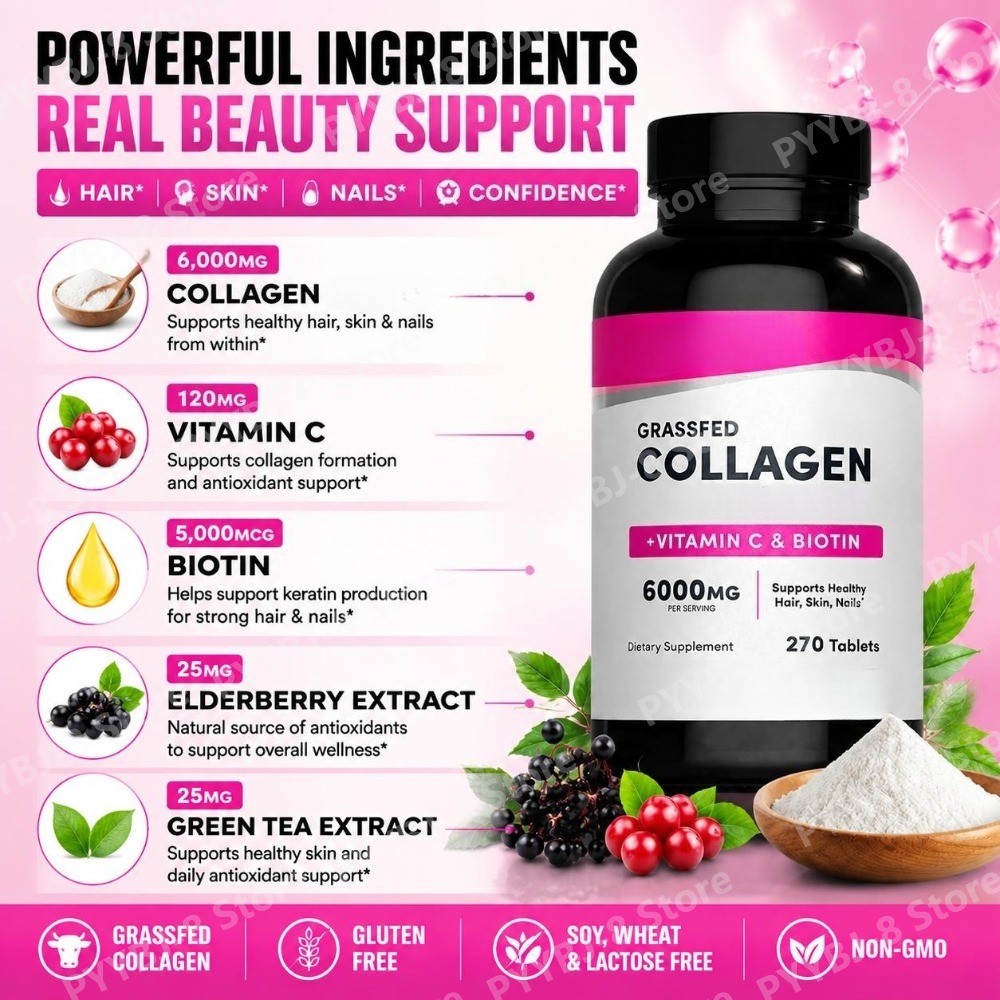 Коллагеновые таблетки 6000 мг  – обзор и цена Collagen Peptide Powder